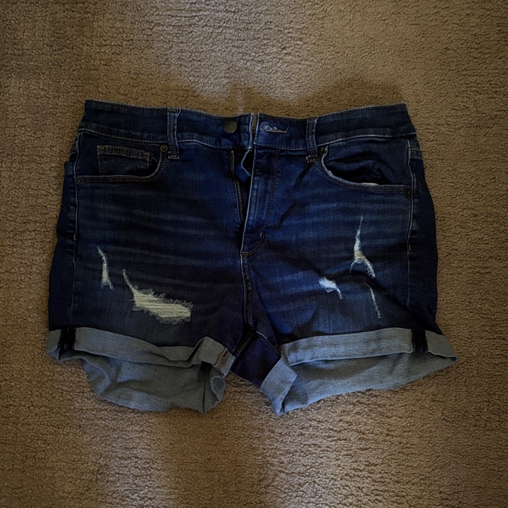Universal Thread Dark Blue Distressed Jean Shorts